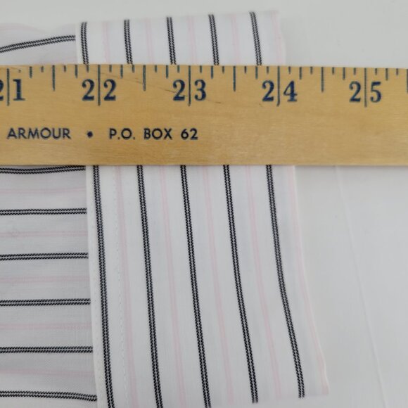 Jones New York Shirt Women's Plus 2X White Stripe Easy Care Button Collar - Picture 12 of 12